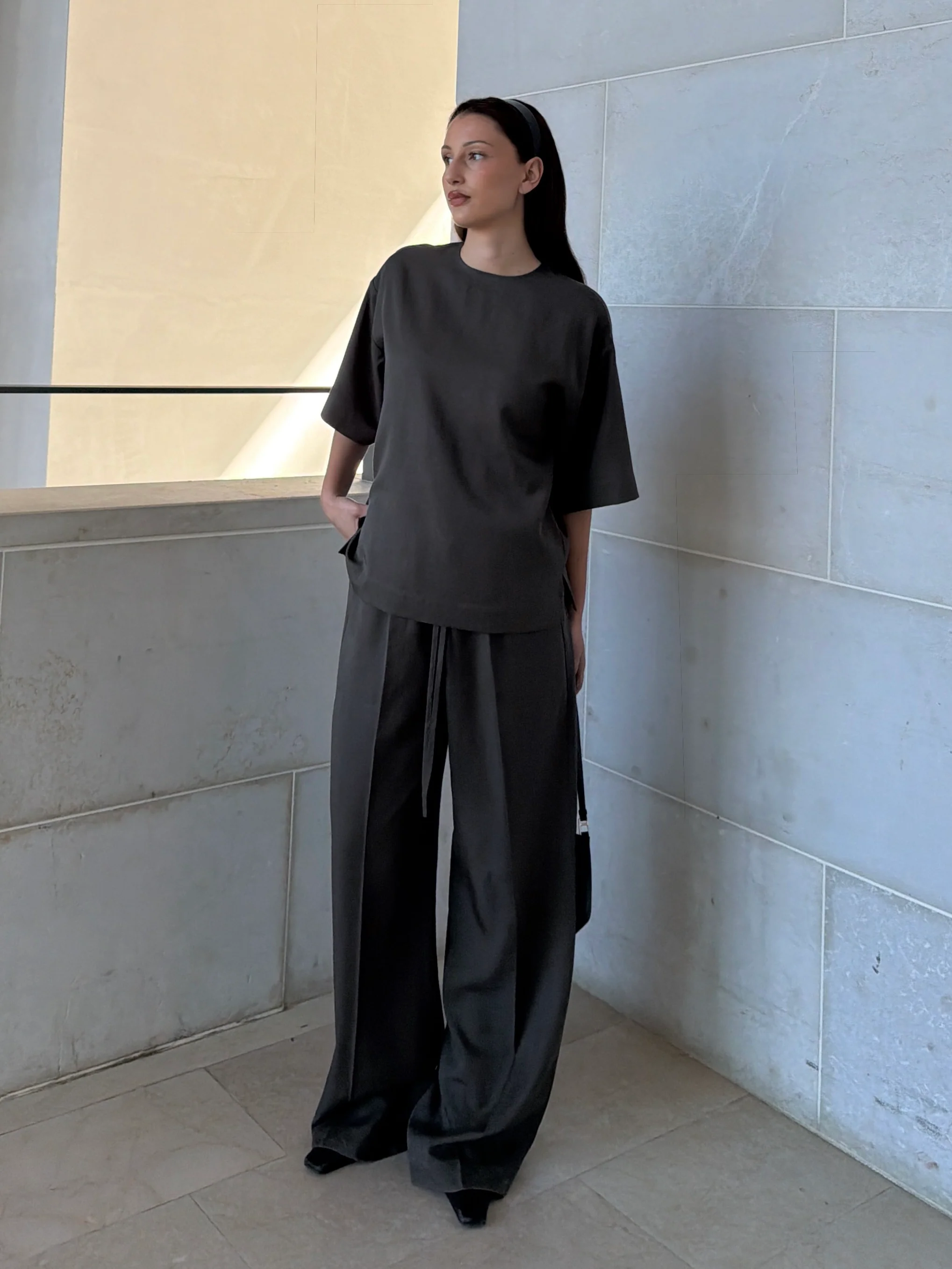 DEIA DRAWSTRING PANTS | dark grey - Image 3