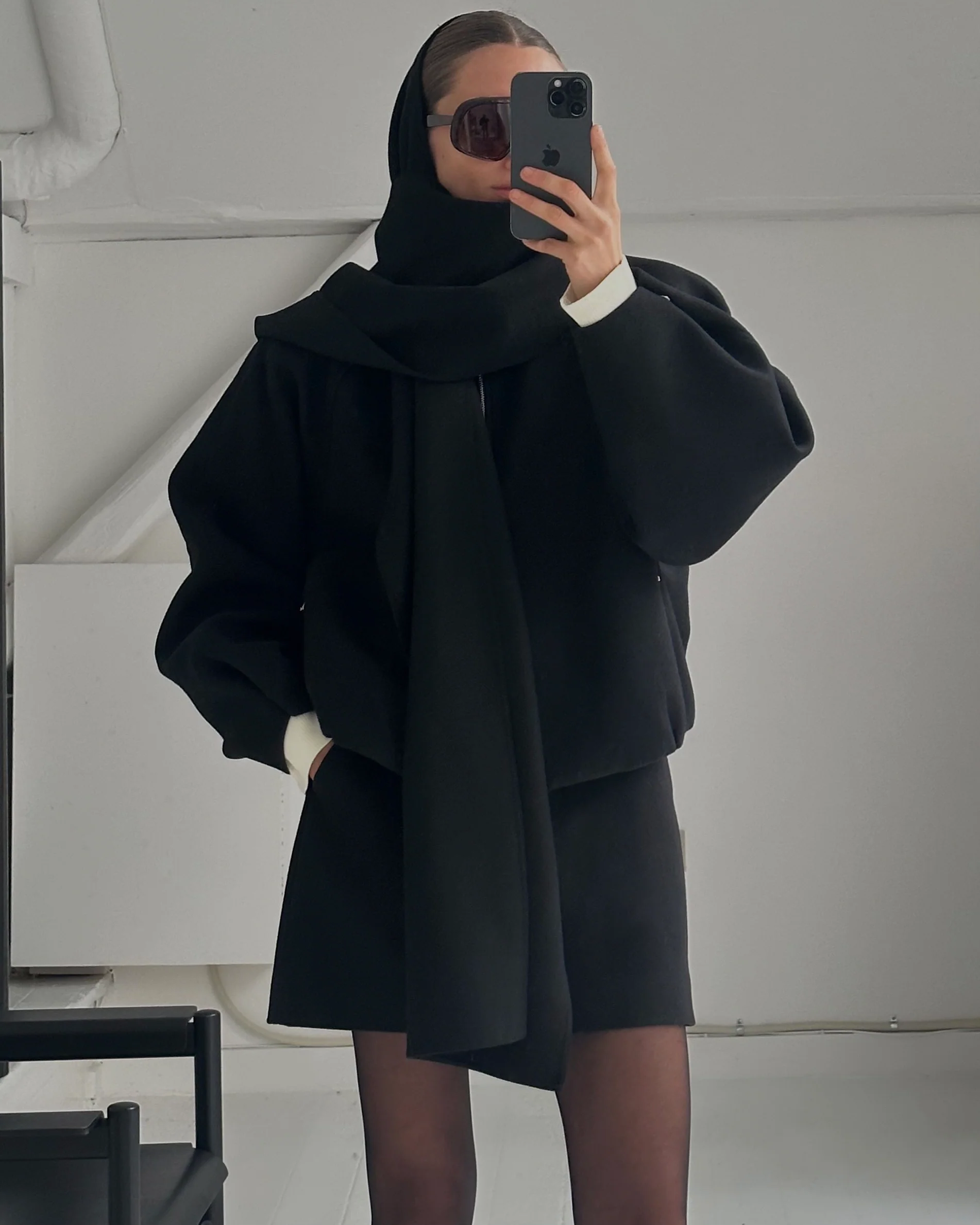 SLOANE WOOL BOMBER  | black - Image 5